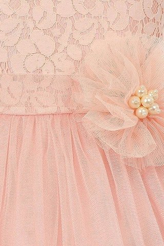 Robe de cortège enfant naturel en tulle manche nulle de princesse encolure ronde - photo 3