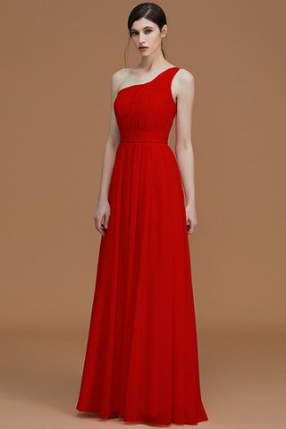 Robe demoiselle d'honneur naturel avec sans manches ligne a ruché d'épaule asymétrique - photo 29