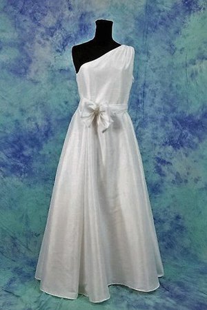 Robe de mariée naturel jusqu'au sol en taffetas avec zip ligne a - photo 2
