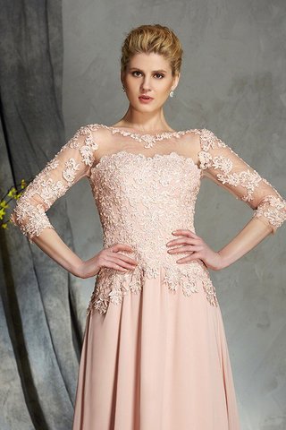 Robe mère de mariée longue naturel a-ligne appliques avec chiffon - photo 6