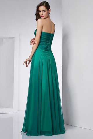 Robe de bal longue de princesse avec zip d'épaule asymétrique avec chiffon - photo 2