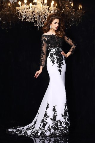 Robe de bal longue col u profond fermeutre eclair avec décoration dentelle avec chiffon - photo 8