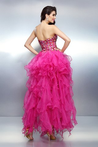 Robe de cocktail col en forme de cœur a-ligne de princesse haut bas en organza - photo 2