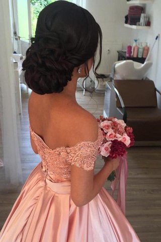 Robe de mariée en satin d'epaule ecrite rêveur de traîne longue avec sans manches - photo 2