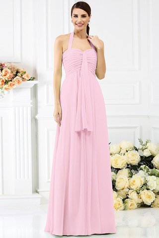 Robe demoiselle d'honneur avec chiffon ligne a manche nulle jusqu'au sol de princesse - photo 22