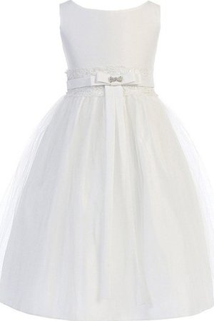 Robe de cortège enfant naturel ligne a longueur au ras du sol en tulle avec perle - photo 1