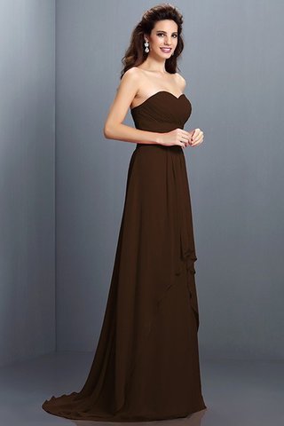 Robe demoiselle d'honneur naturel longue avec chiffon ligne a avec fronce - photo 7