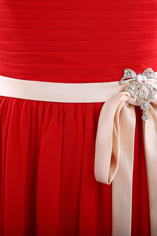 Robe demoiselle d'honneur formelle avec perle avec zip au niveau de genou manche nulle - photo 4