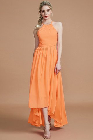 Robe demoiselle d'honneur naturel de princesse avec chiffon asymétrique dénudé - photo 25