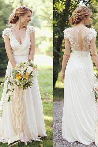 Robe de mariée ligne a avec manche courte ruché fascinant naturel - photo 1