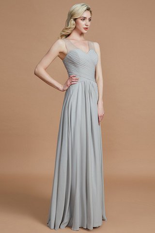 Robe demoiselle d'honneur naturel a-ligne avec sans manches avec chiffon v encolure - photo 6