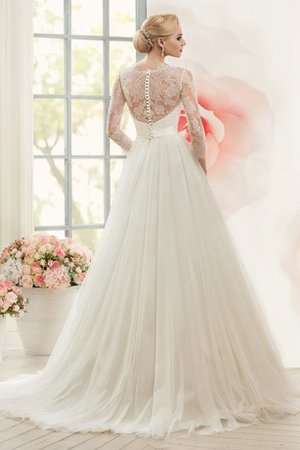 Robe de mariée romantique de traîne courte a-ligne avec bouton longueur au ras du sol - photo 2