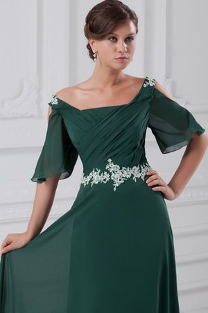 Robe de soirée de traîne courte ligne a de col carré ruché avec perle - photo 2