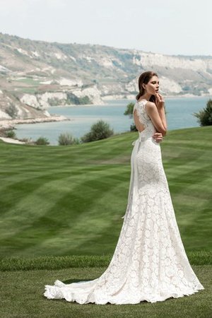 Robe de mariée charmeuse de sirène avec décoration dentelle maillot de col bateau - photo 2