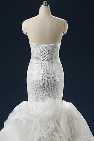 Robe de mariée en organza de sirène de lotus en tissu pailleté manche nulle - photo 2