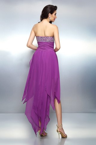 Robe de cocktail avec sans manches asymétrique haut bas avec chiffon de princesse - photo 2