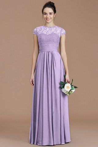Robe demoiselle d'honneur naturel avec chiffon de princesse au niveau de cou a-ligne - photo 25