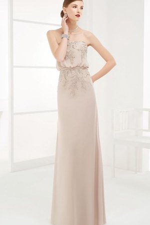 Robe de bal longue manche nulle jusqu'au sol avec chiffon appliques - photo 1