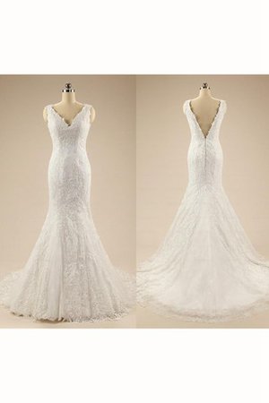 Robe de mariée simple a eglise en dentelle de sirène longueur au niveau de sol - photo 2