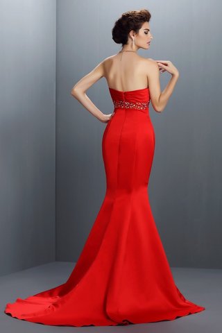 Robe de soirée longue de col en cœur manche nulle de traîne courte de sirène - photo 2
