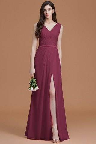 Robe demoiselle d'honneur avec chiffon de col en v de princesse ligne a ruché - photo 11