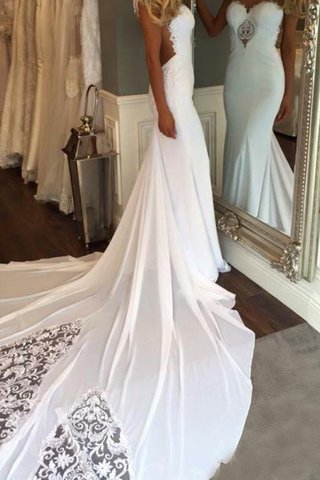 Robe de mariée avant-gardiste col en forme de cœur sans dos manche nulle naturel - photo 2