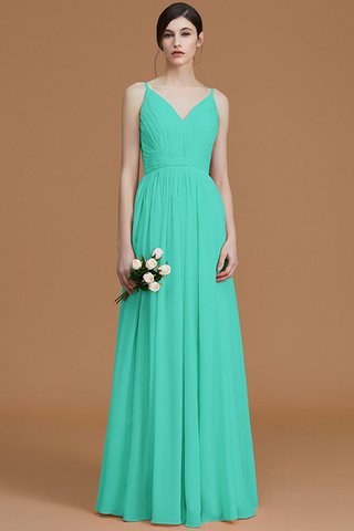 Robe demoiselle d'honneur naturel de princesse jusqu'au sol fermeutre eclair en chiffon - photo 21