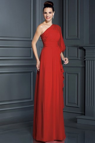 Robe demoiselle d'honneur longue avec chiffon jusqu'au sol d'épaule asymétrique maillot - photo 23