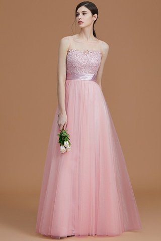 Robe demoiselle d'honneur naturel manche nulle fermeutre eclair col en bateau en tulle - photo 27