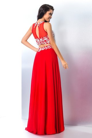 Robe de bal a-ligne avec chiffon appliques longueur au ras du sol avec sans manches - photo 2