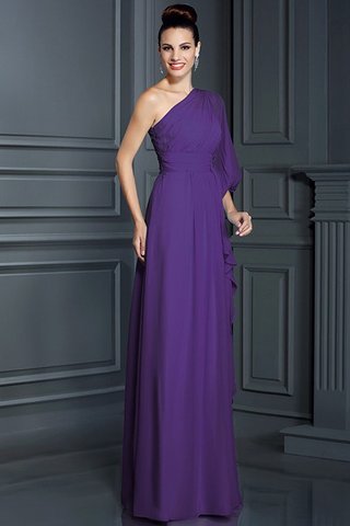 Robe demoiselle d'honneur longue avec chiffon jusqu'au sol d'épaule asymétrique maillot - photo 24