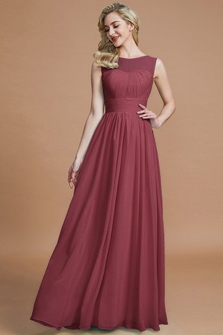 Robe demoiselle d'honneur manche nulle jusqu'au sol en chiffon ligne a de princesse - photo 10