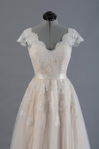 Robe de mariée appliques adorable de princesse avec décoration dentelle naturel - photo 3