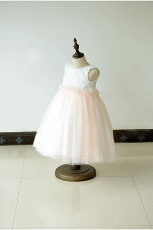 Robe de cortège enfant plissé avec fleurs textile en tulle manche nulle ligne a - photo 2