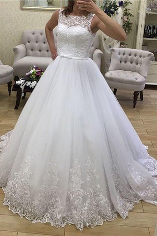 Robe de mariée de traîne moyenne de mode de bal chaming decoration en fleur naturel - photo 1