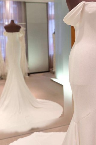 Robe de mariée séduisant avec manche courte de fourreau avec zip naturel - photo 2