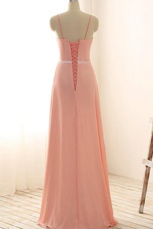 Robe demoiselle d'honneur naturel avec perle a-ligne appliques en satin - photo 2