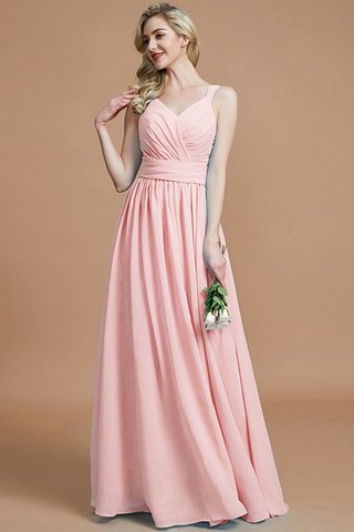 Robe demoiselle d'honneur naturel manche nulle v encolure a-ligne de princesse - photo 27