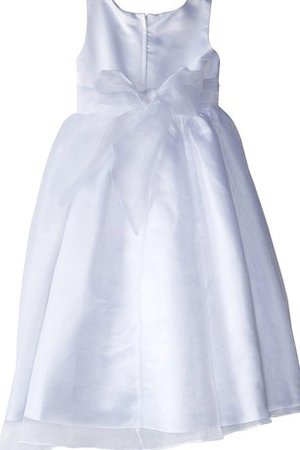 Robe de cortège enfant avec perle manche nulle avec nœud a-ligne - photo 2