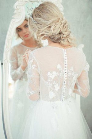Robe de mariée classique decoration en fleur cordon boutonné avec gradins - photo 2