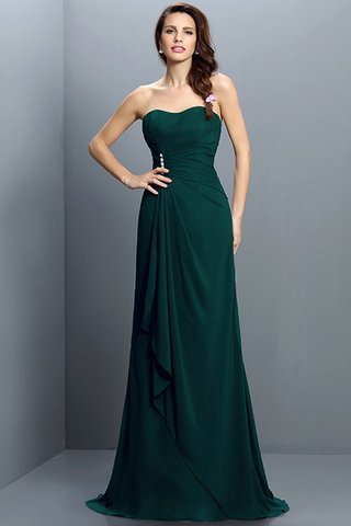 Robe demoiselle d'honneur cordon avec sans manches de bustier avec fronce en chiffon - photo 9