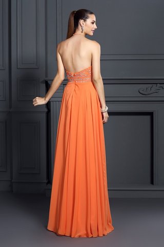 Robe de bal longue avec chiffon ligne a de princesse manche nulle - photo 2