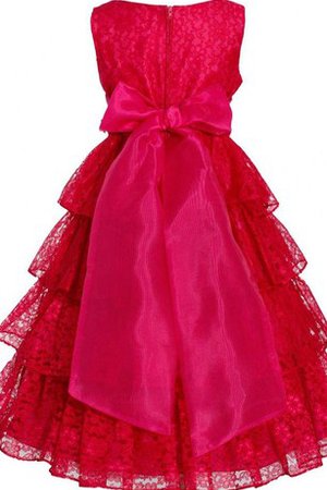 Robe de cortège enfant avec fleurs de mode de bal avec nœud avec zip encolure ronde - photo 2