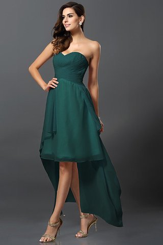 Robe demoiselle d'honneur ligne a de col en cœur asymétrique haut bas de princesse - photo 9