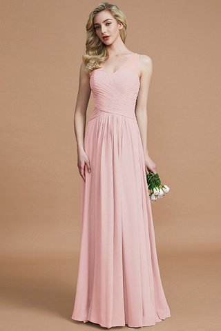 Robe demoiselle d'honneur naturel a-ligne avec sans manches avec chiffon v encolure - photo 26