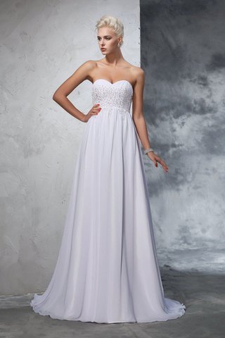 Robe de mariée fermeutre eclair avec perle avec sans manches de princesse avec chiffon - photo 1