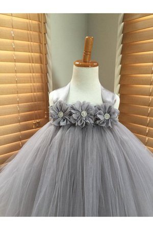 Robe de cortège enfant en tulle avec fleurs avec ruban de mode de bal de lotus - photo 2