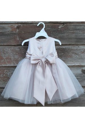 Robe de cortège enfant de tour de ceinture empire ceinture en tulle a-ligne manche nulle - photo 2