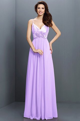 Robe demoiselle d'honneur a-ligne de princesse en chiffon avec fleurs fermeutre eclair - photo 18