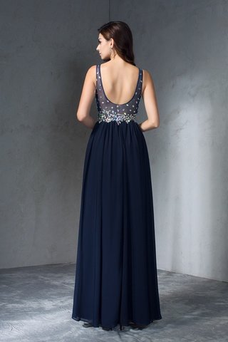 Robe de bal a-ligne de princesse en chiffon jusqu'au sol de col en v - photo 2